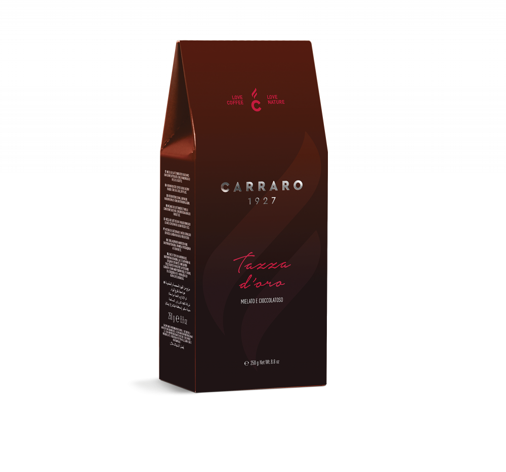 Tazza d’Oro – ground coffee vacuum pack in a box 250 g - Caffè Carraro