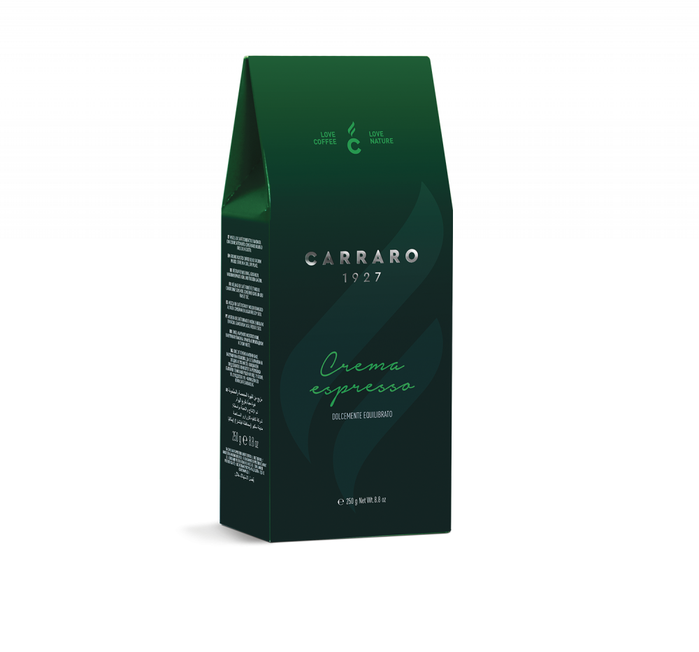 Crema Espresso – ground coffee carton pack  da 250 g - Caffè Carraro