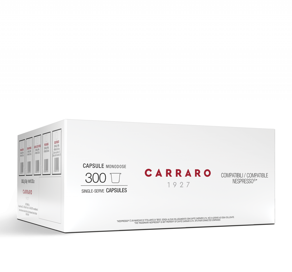 300 capsule compatibili Nespresso®*: Primo Mattino / Crema Espresso / Puro Arabica / Decaffeinato - Caffè Carraro