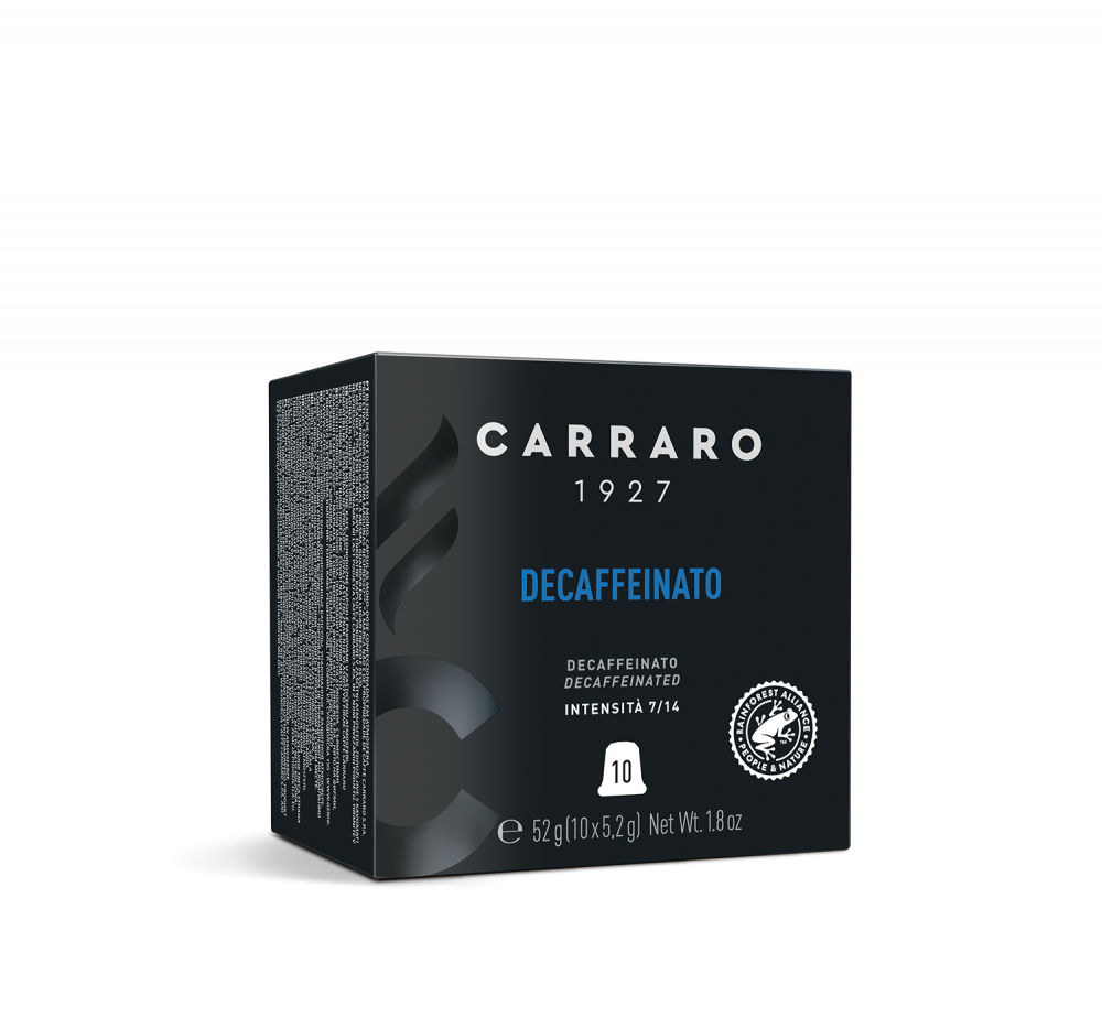 Decaffeinato – 10 capsule in astuccio cubo compatibili Nespresso®* - Caffè Carraro