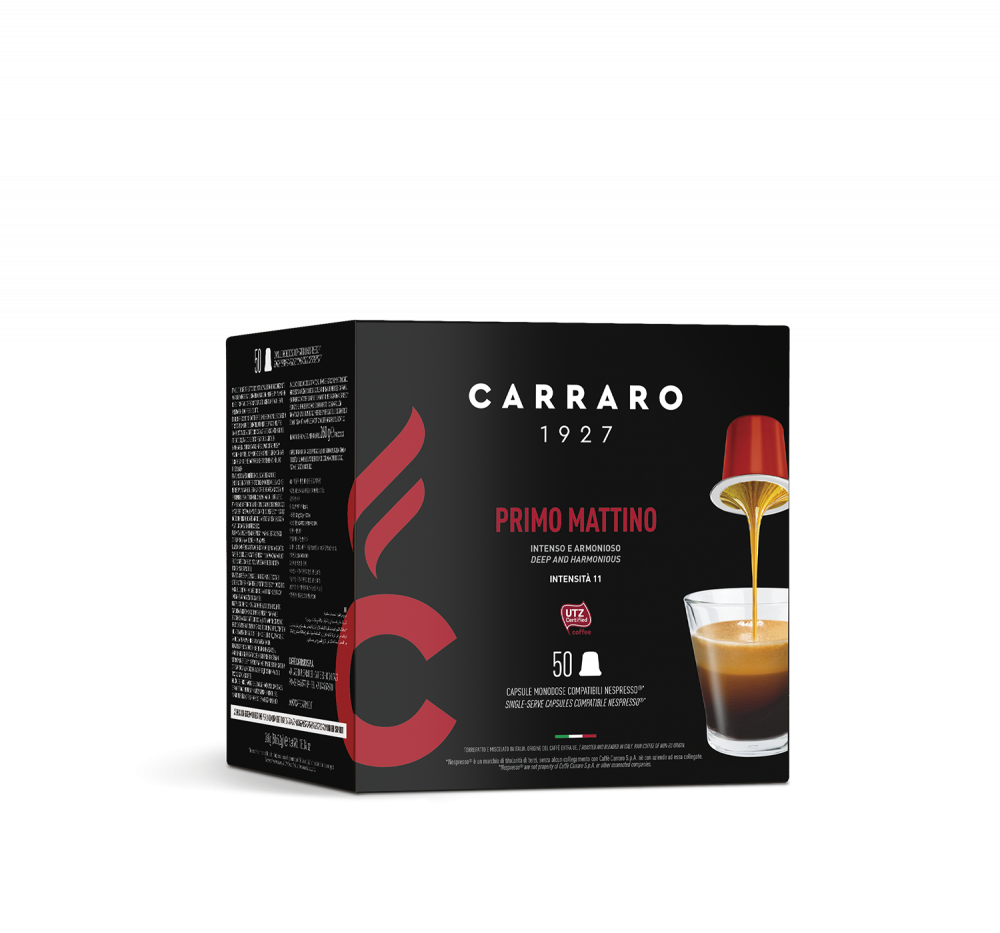 Primo Mattino – 50 NESPRESSO®* COMPATIBLE CAPSULES - Caffè Carraro