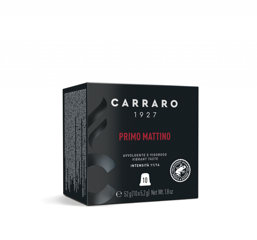 Primo Mattino – 10 capsule in astuccio cubo compatibili Nespresso®* - Caffè Carraro