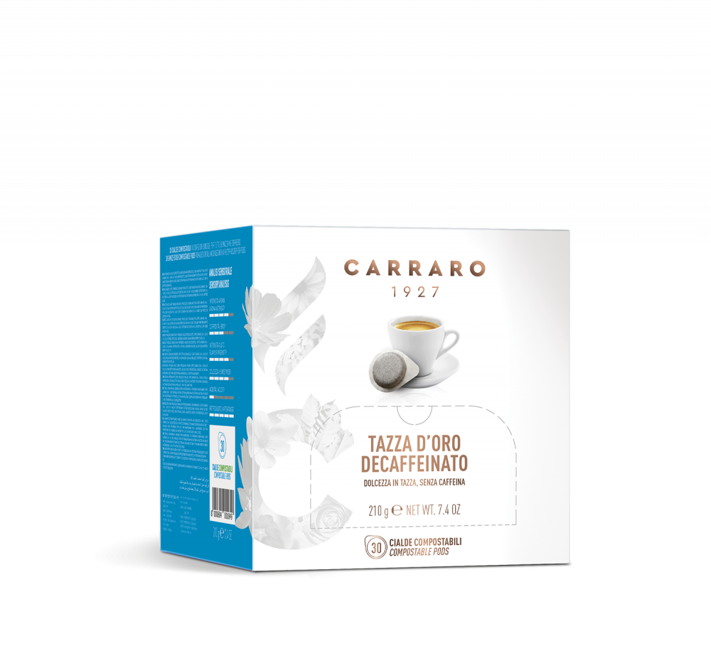Tazza d’Oro decaffeinato – box with 30 pods - Caffè Carraro