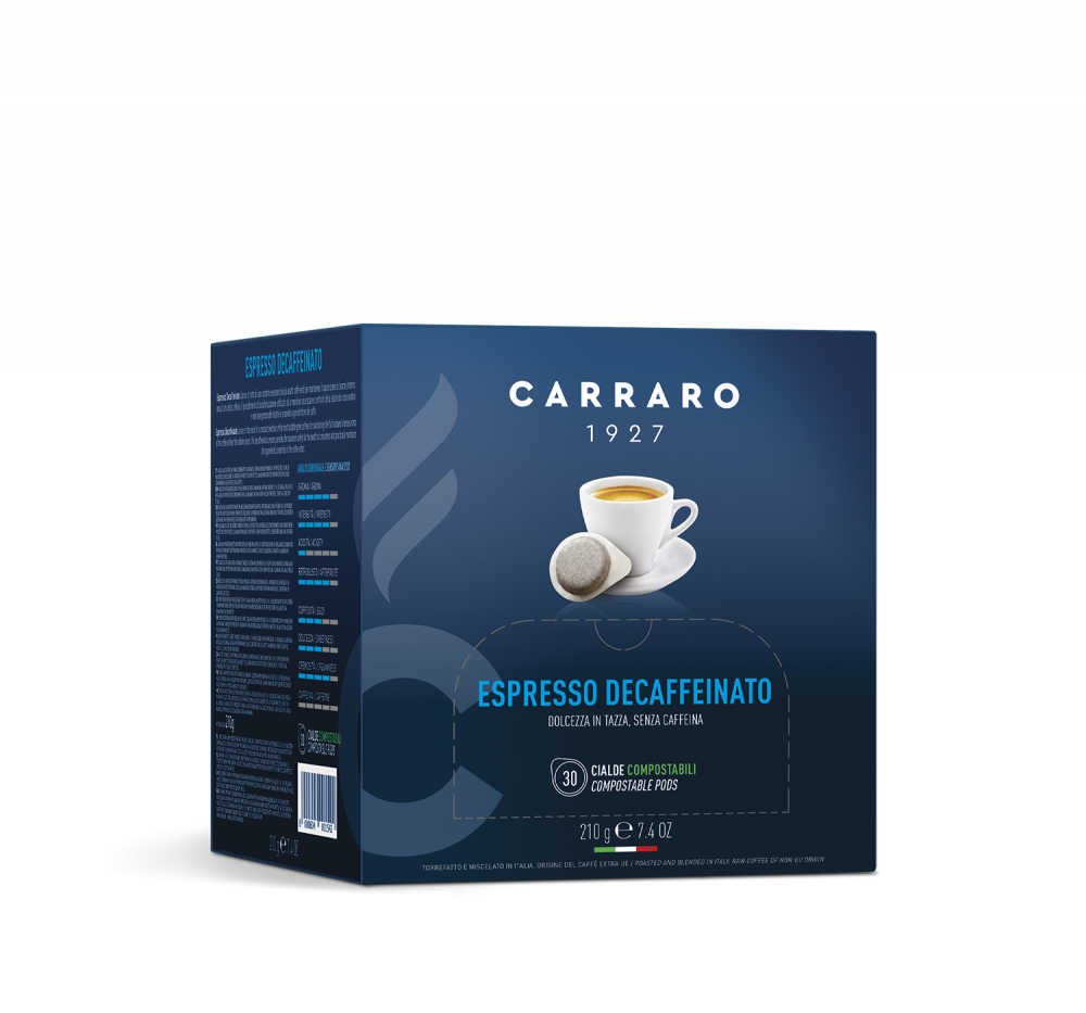 Espresso decaffeinato – 30 pods 7 g - Caffè Carraro