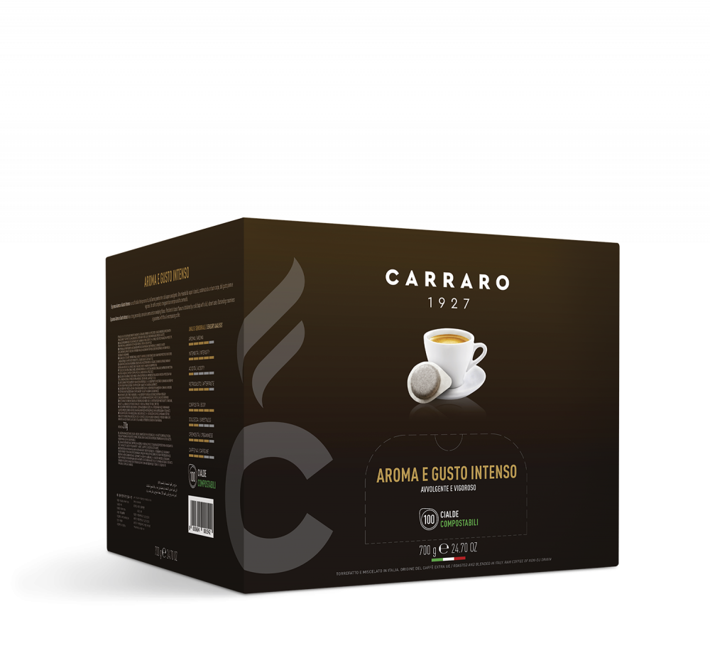 Espresso aroma e gusto intenso – 100 pods 7 g - Caffè Carraro