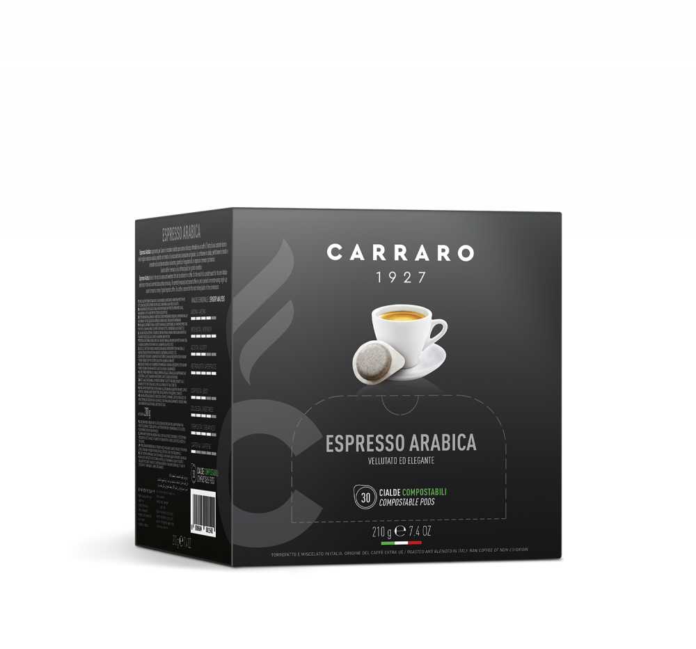 Espresso arabica 100% – 30 pods 7 g - Caffè Carraro