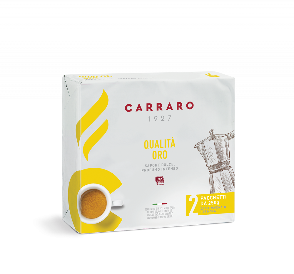 Qualità Oro – ground coffee 2×250 g - Caffè Carraro