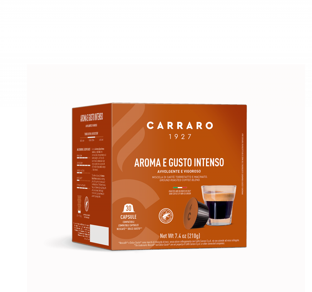 Aroma e Gusto Intenso – 30 Dolce Gusto®* compatible capsules - Caffè Carraro