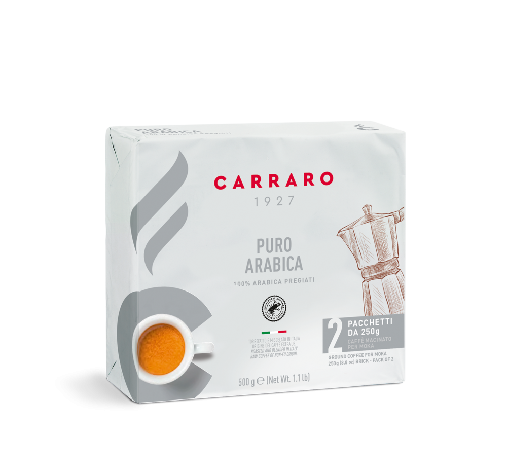 Puro Arabica – ground coffee 2×250 g - Caffè Carraro