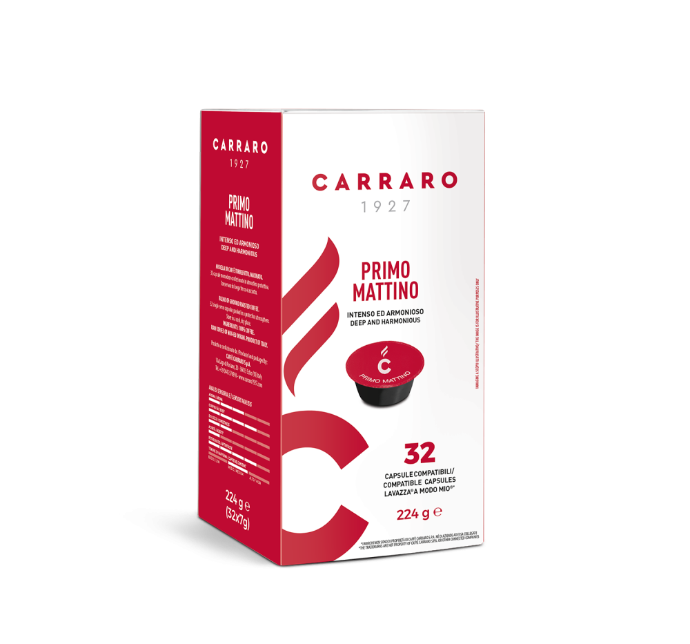 Primo Mattino – 32 capsule compatibili A Modo Mio®* - Caffè Carraro