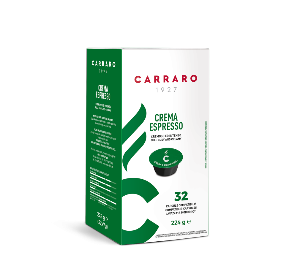 Crema Espresso – 32 A MODO MIO®* COMPATIBLE CAPSULES - Caffè Carraro