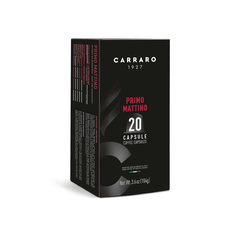 Primo Mattino – 20 NESPRESSO®* COMPATIBLE CAPSULES - Caffè Carraro