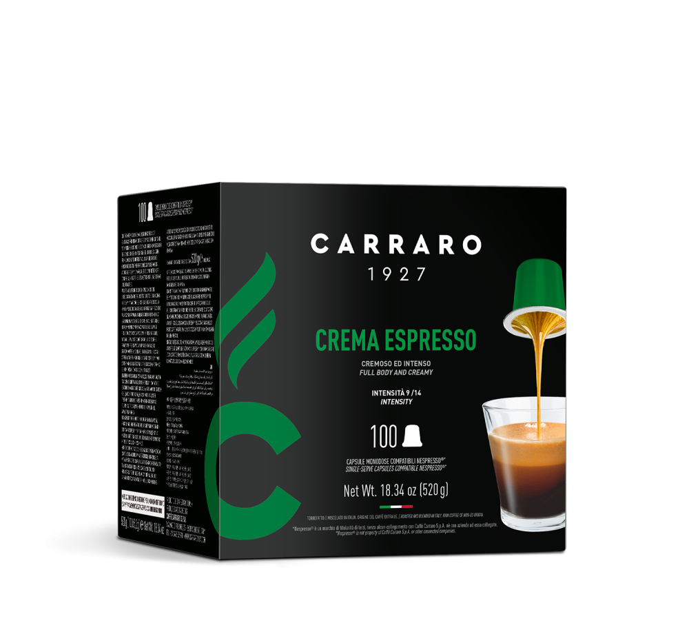 Crema Espresso – 100 capsule compatibili Nespresso®* - Caffè Carraro