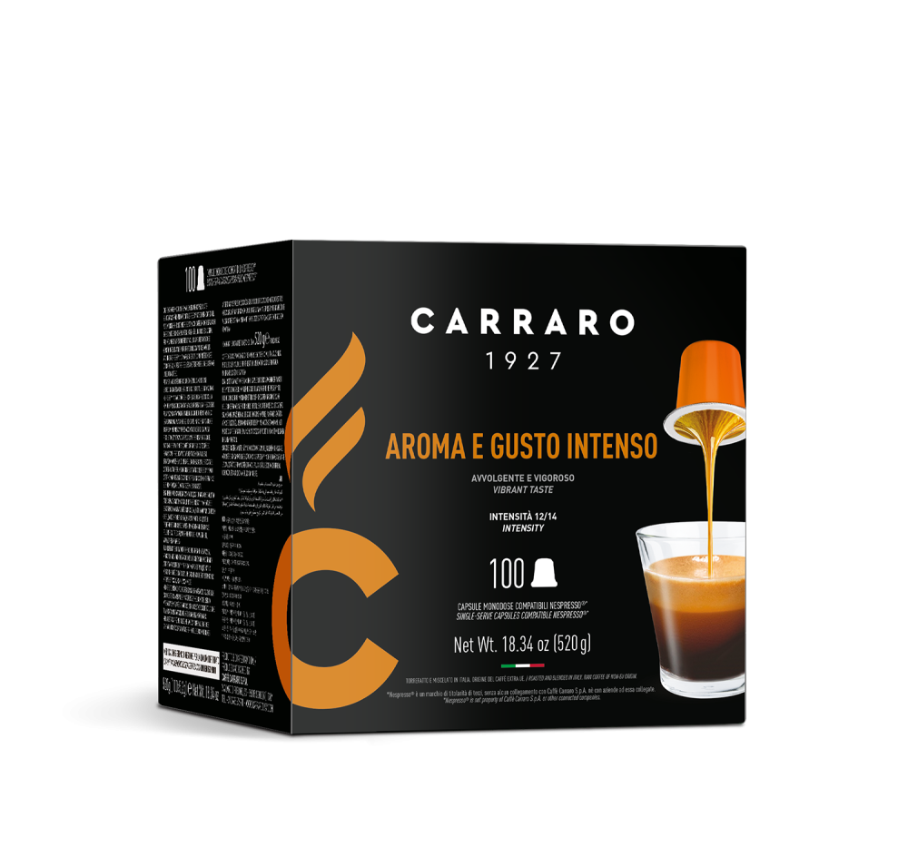 Aroma e Gusto Intenso – 100 capsule compatibili Nespresso®* - Caffè Carraro