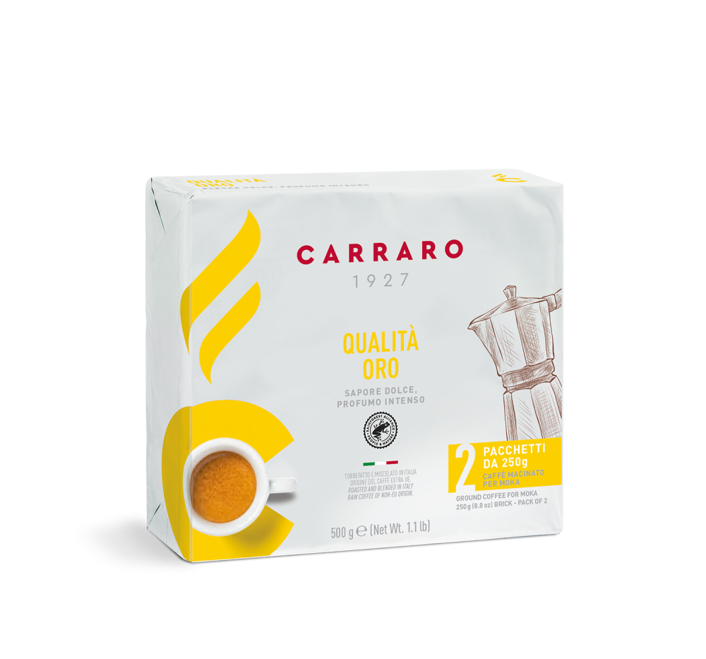 Qualità Oro – ground coffee 2×250 g - Caffè Carraro