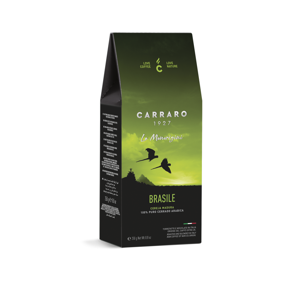 Brasile – caffè macinato sottovuoto in astuccio da 250 g - Caffè Carraro