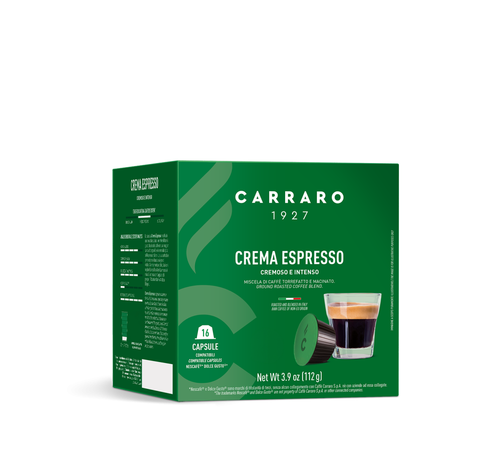 Crema Espresso – 16 Dolce Gusto®* compatible capsules - Caffè Carraro