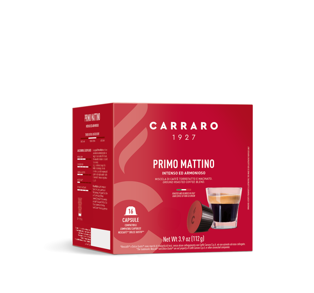 Primo Mattino – 16 Dolce Gusto®* compatible capsules - Caffè Carraro