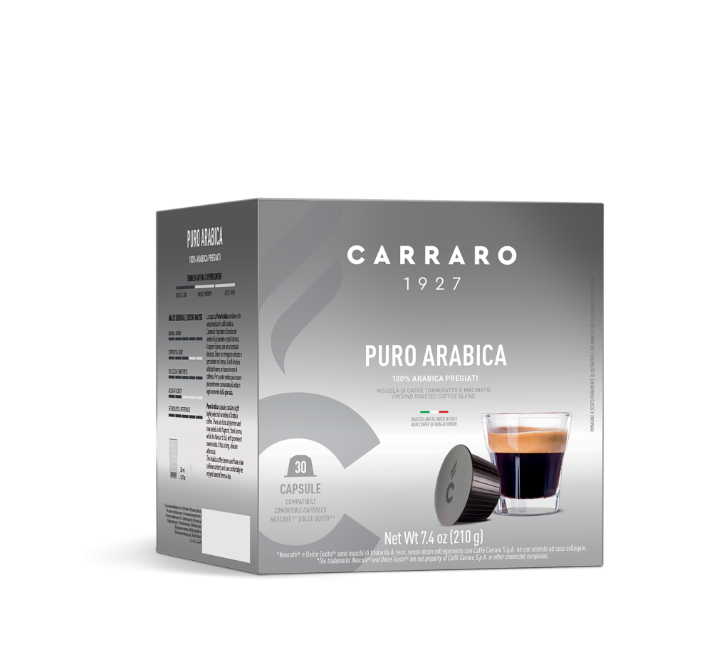 Puro Arabica – 30 Dolce Gusto®* compatible capsules - Caffè Carraro