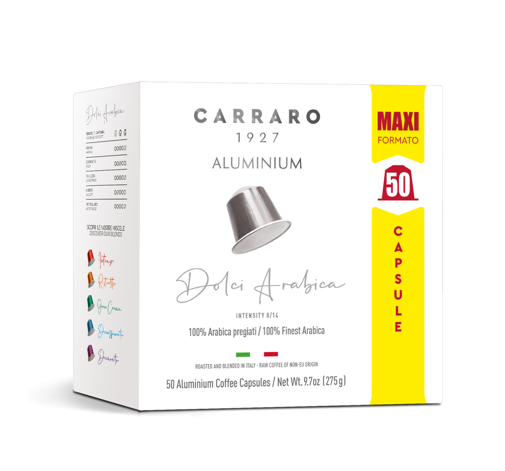Dolci Arabica – 50 capsule in alluminio compatibili Nespresso®* - Caffè Carraro