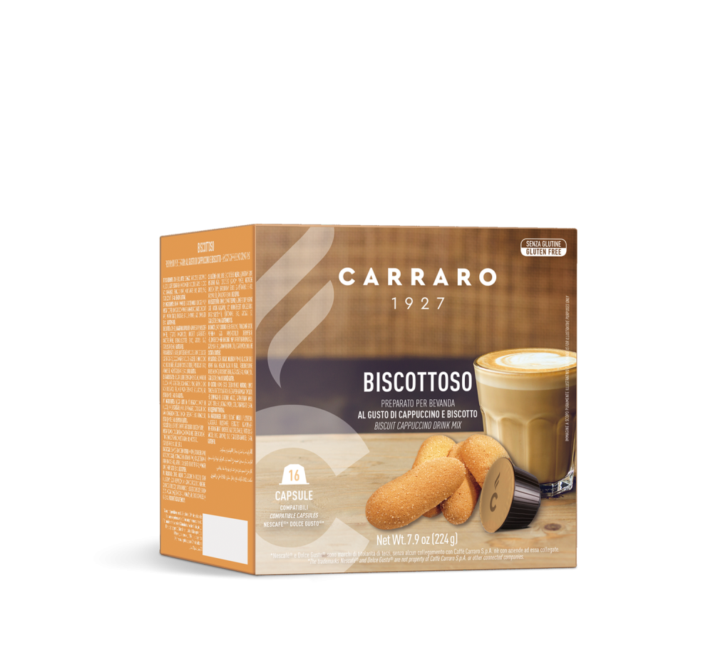 Biscottoso – 16 Dolce Gusto®* compatible capsules - Caffè Carraro