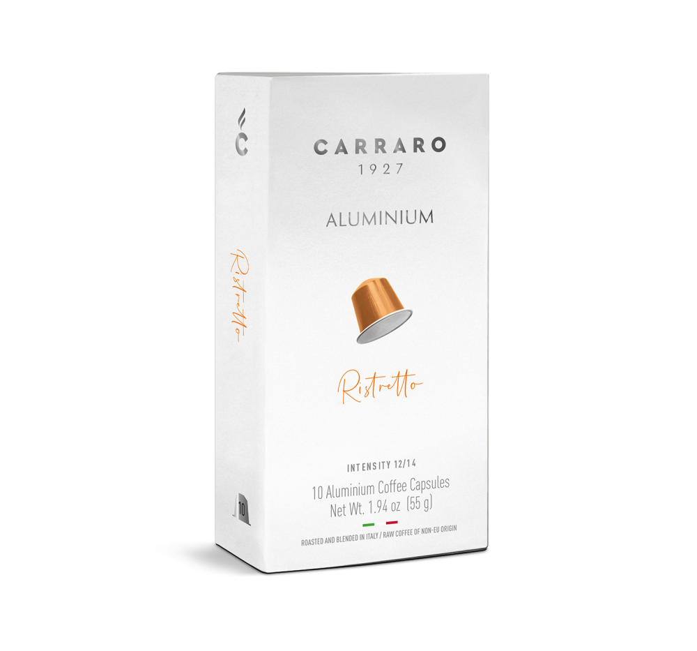 Ristretto – 10 Nespresso®* compatible aluminium capsules - Caffè Carraro