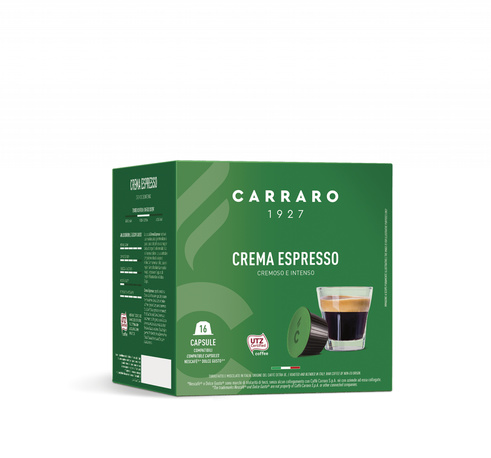 Crema Espresso – 16 Dolce Gusto®* compatible capsules - Caffè Carraro