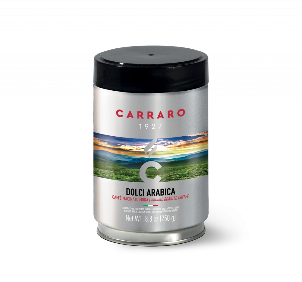 Dolci Arabica 100% – ground coffee 250 g tin packed - Caffè Carraro